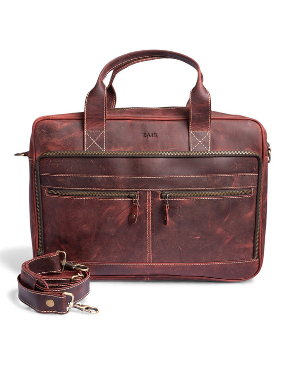 Full-Grain Leather Laptop Bag