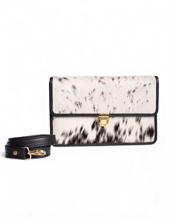 Speckled Hair-On Leather Crossbody Bag